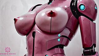 pink sex robot bounces huge tits for cum. close-up pov ai drives you wild!