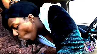 Swallowing Daddy's Cock in Bear Suit in Car!