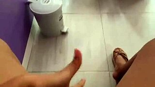 Banging my pussy in public right in front of clients