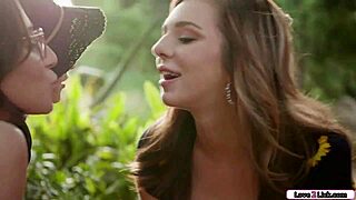 Straight girl explores lesbian threesome with BFFs, getting her ass licked