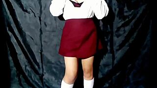 mexican schoolgirl gets horny and masturbates for favorite teacher after school