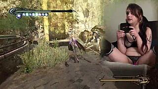 Watch This Sexy Bimbo Play Bayonetta With Lovense!