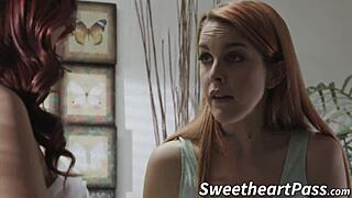 Jayden Cole and Amarna Miller: wild redhead lesbians licking and fingering each other.