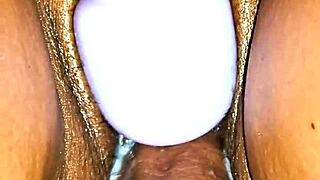 Sexy latina milf close up with cum on body, so hot