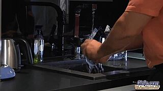 sexy and hot teen 18+ gives the best blowjob to grandpa and rides his cock with her tight young 18+ pussy then she swallows cum