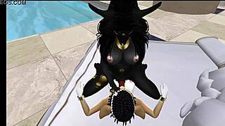 Lady Bastet Of Egypt Uses Her Servant Girl.