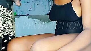 african teen gets tied up and performs oral on a big black cock in a submissive scene