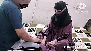 I watch my Indian wife in hijab have hot sex