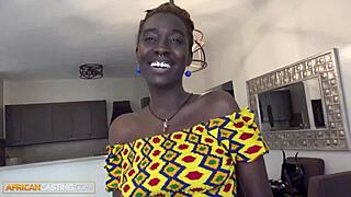 ebony slut with saggy tits gives sloppy blowjob and rides in pov reverse cowgirl