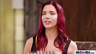 Busty counselor licks the ebony client's pussy