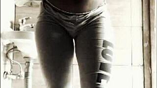 Huge ebony milf with saggy tits shakes big ass in compilation