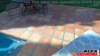 Milf Gets Wet Orgasm by Pool