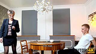 Tutor4K short-haired tutor engages in passionate affair with her disciple in missionary position.