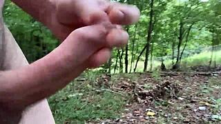 Naked Flashing In The Forest Nature