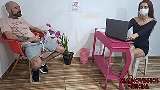 Masturbating in public waiting room 😏