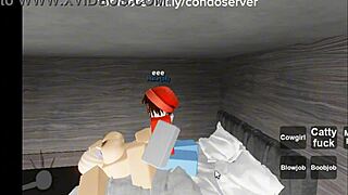 roblox sex condo where characters engage in big ass blowjob and creampie doggystyle
