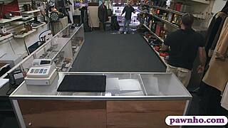 Customer's wife railed hard by pawn keeper in back office.