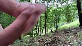 Naked Flashing In The Forest Nature