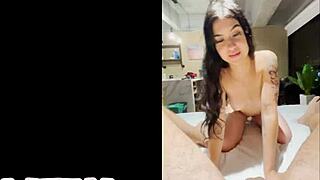 latina teen with braces takes her first monster cock in casting
