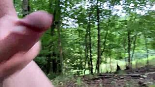 Naked Flashing In The Forest Nature