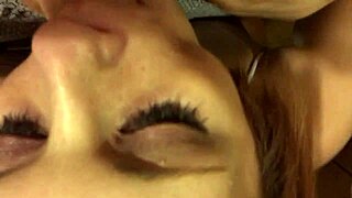 Hottie Sasha emotionally sucks out all my cum, covering her big tits in a facial