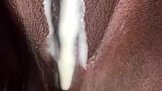 black babe's ass gets pounded hard by monster cock up close
