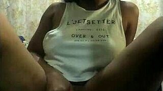 Black Wife Masturbates Tight Wet Pussy To First Squirting Orgasm