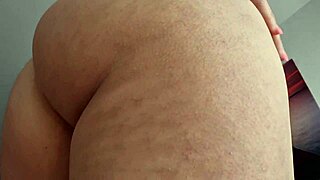 young curvy girl touches her natural big tits and pussy