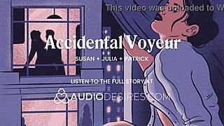 finger fucks pussy while neighbors fuck outside