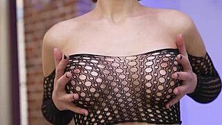 Interracial group scene with teen babe