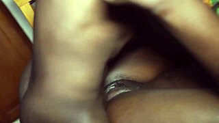 Tanned girl with natural tits in casting