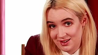 young british student gives upskirt jerk off instructions