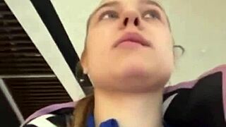 hey, check out this bbw giving a blowjob in public