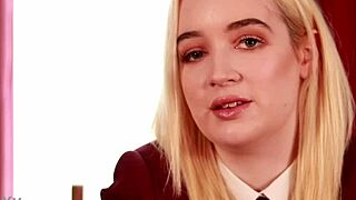 young british student gives upskirt jerk off instructions