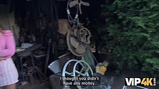 vip4k debtor in leather lingerie banged hard in backyard