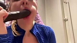 hey, check out this bbw giving a blowjob in public