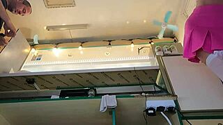 super sexy slim eighteen 18+ years old chick working in pear thongs and braless