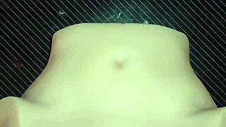 I spread on the desk for Candy's double penetration, missionary and anal with toys