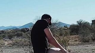 Blonde wife and husband caught in rough public sex on the side of the road for facial?