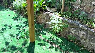 Ava, the tantric masseuse, shouts 'I love rough fucking my shaved pussy!'