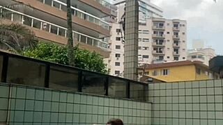 He rubbed his hard cock on me in the pool, feeling so naughty.