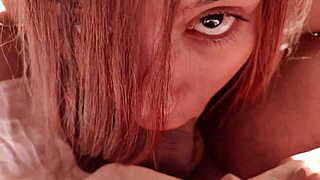 brunette couple in homemade pov on sunny day