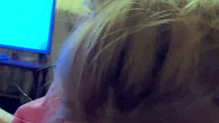 Hoodie cumshot with deepthroat and face fucking