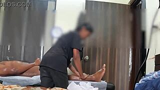 Hidden cam catches the masseuse giving a happy ending with her hands