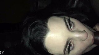 The amateur 19-year-old Spanish girl deepthroats a big black cock in the hood