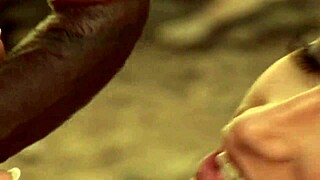 i'm the blonde milf nikki hunter getting fucked by a big black cock outdoors in lingerie and heels