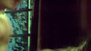 retro brunette babe in black stockings banged balls deep