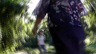 Hairy mature flashing pussy in public park 😏