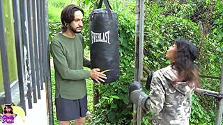 Oh No! Teen Hits Neighbor In Boxing And Sucks His Monster Cock To Console Him!