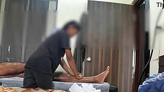 Hidden cam catches the masseuse giving a happy ending with her hands